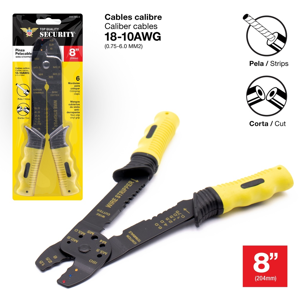 ALICATE PELACABLE 8" SECURITY 6-417