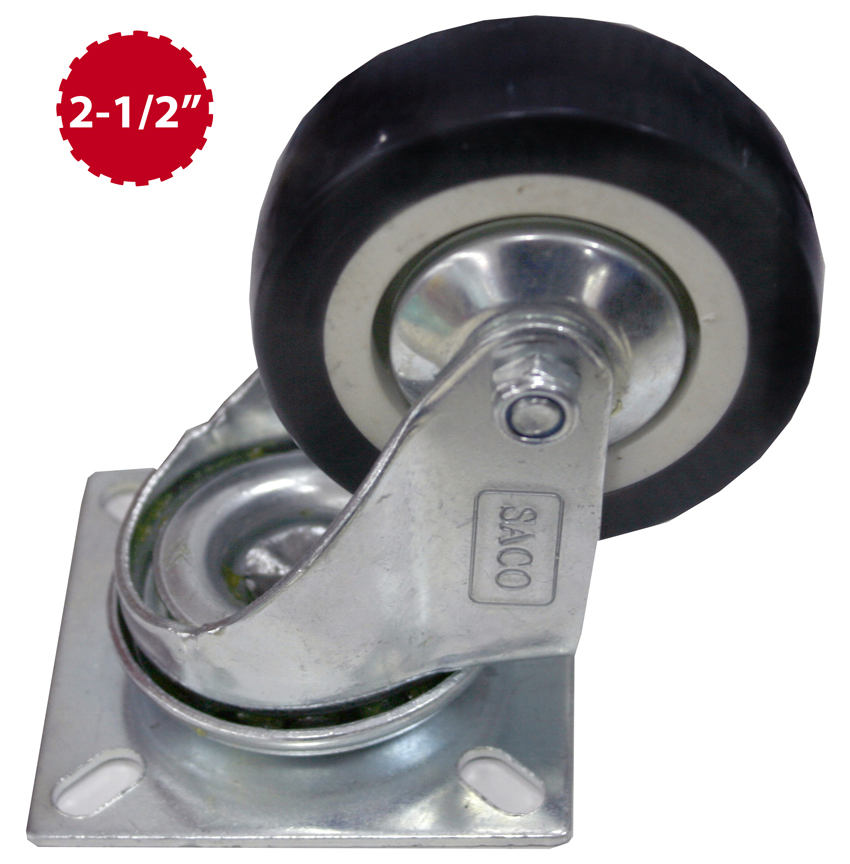 RUEDA GIRATORIA NEGRA 2 1/2" x UNID 6-486