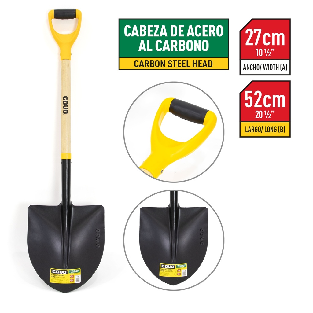 PALA REDONDA GDE MANGO MADERA COVO 6-498