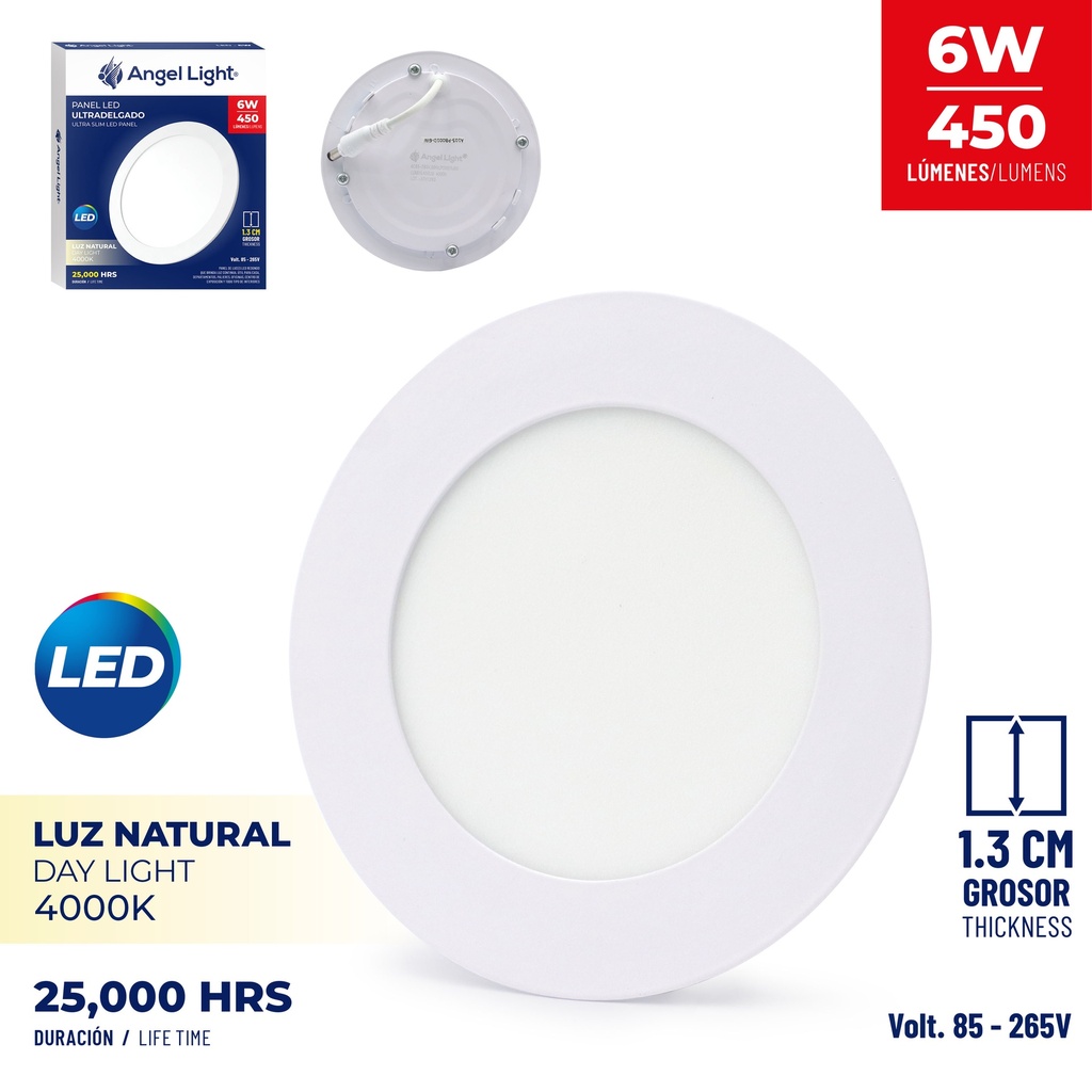 PANEL LED EMP RED LUZ NATURAL 6W ANGEL L 6-559
