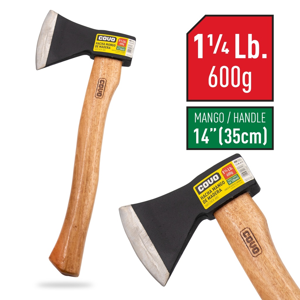HACHA C/MANGO MADERA x 1 1/4 LBS COVO 6-595