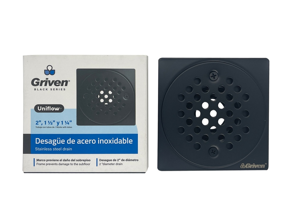 REJILLA CUAD PERFORADA UNIFLOW GRIVEN BLACK 6-638