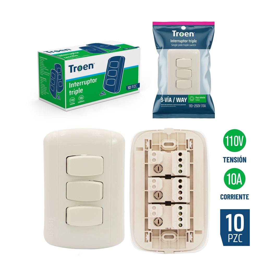 INTERRUPTOR TRIPLE 3 WAY TROEN 6-715