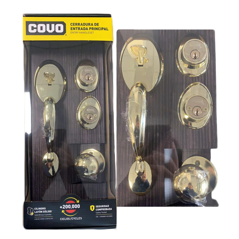 CERRADURA PUERTA PRINCIPAL DORADA COVO 6-728