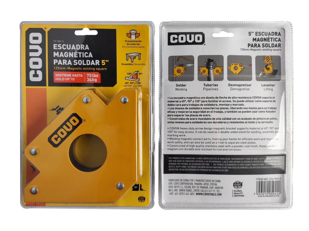 ESCUADRA MAGNETICA 5 PULG COVO 6-738