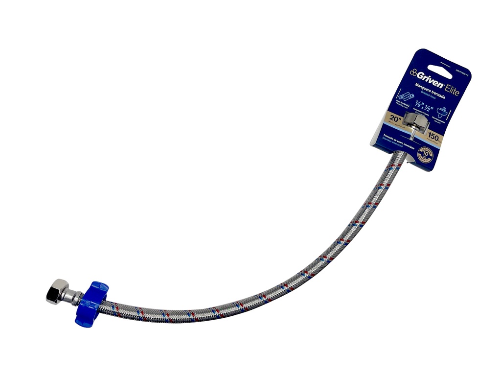 CANILLA 1/2" x 1/2" TRENZADA 20" GRIVEN ELITE 6-751