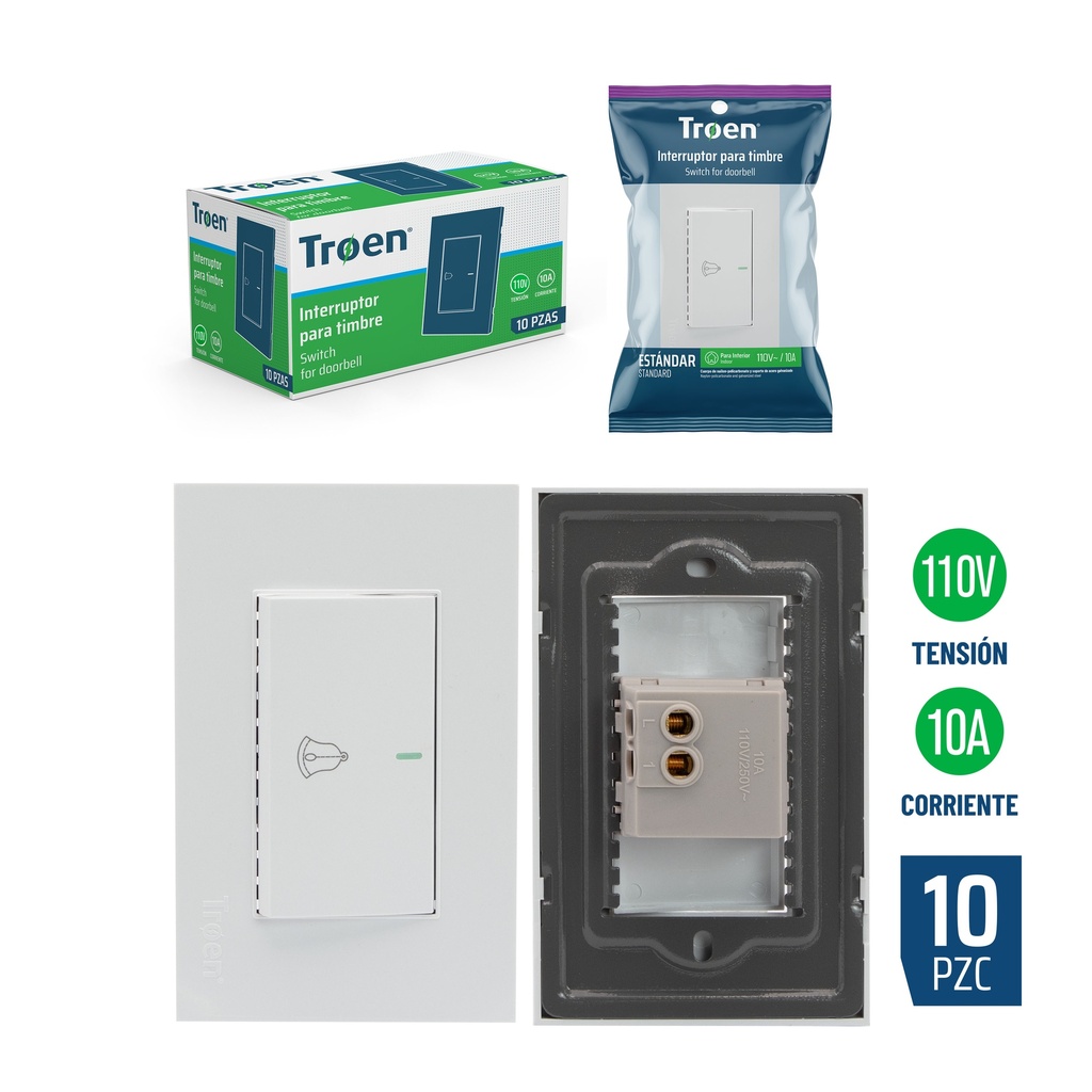 INTERRUPTOR P/TIMBRE BLANCO TROEN 6-761