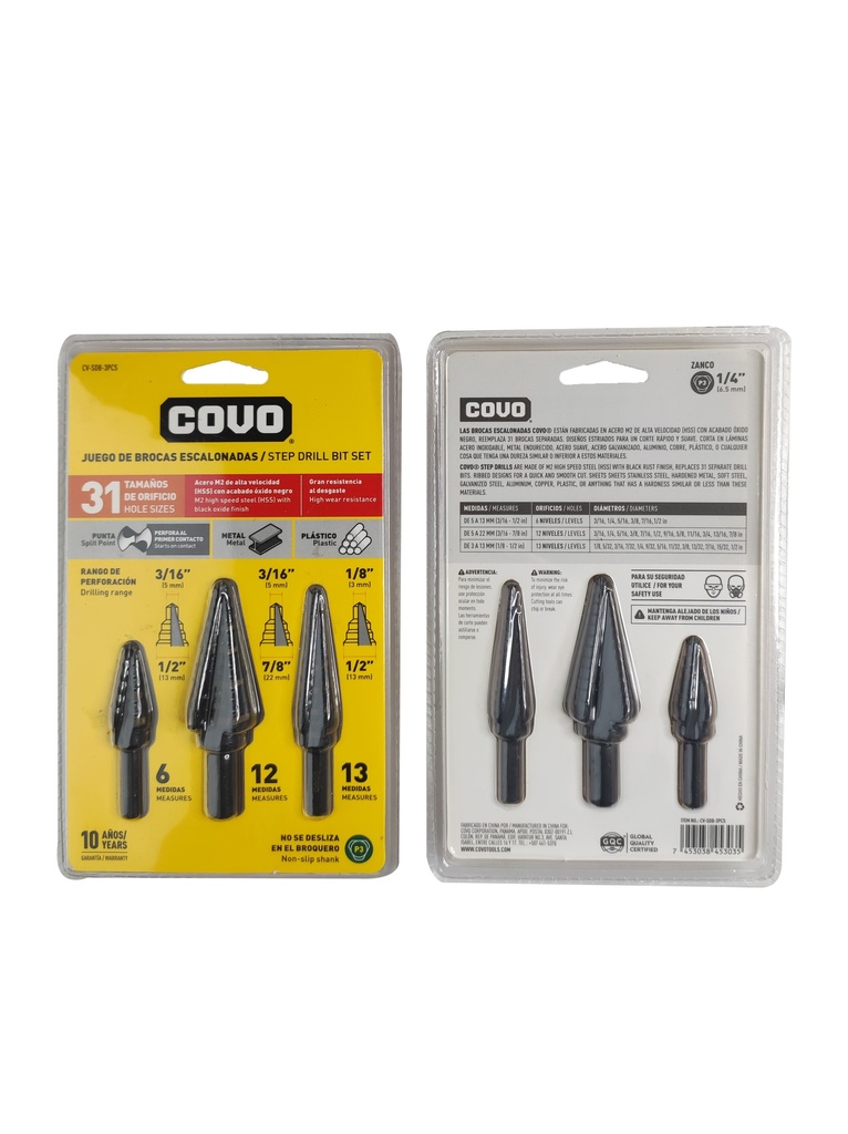 MECHA CONICA ESCANOLADA 3 PCS COVO 6-770