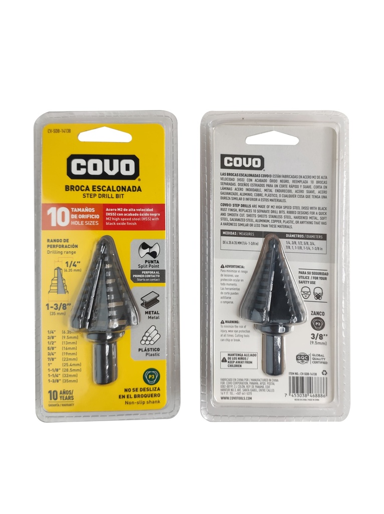 MECHA CONICA ESCANOLADA 6.35mm - 35mm COVO 6-771