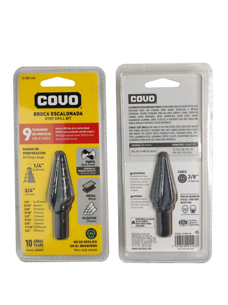 MECHA CONICA ESCANOLADA 6.35mm - 19mm COVO 6-772