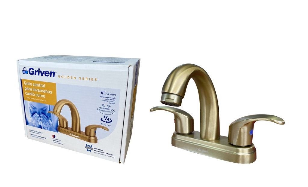 LLAVE LAVAMANO DOBLE METALICA GRIVEN GOLD 6-805