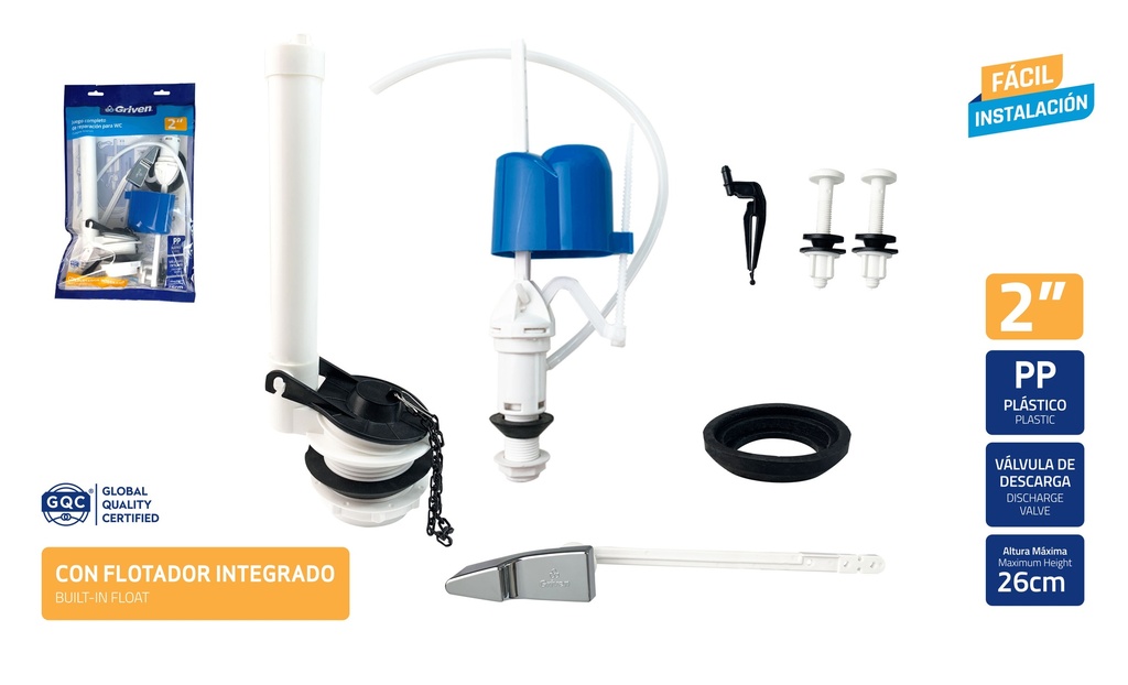 HERRAJE C/FLOTADOR COMPACTO GRIVEN 6-821