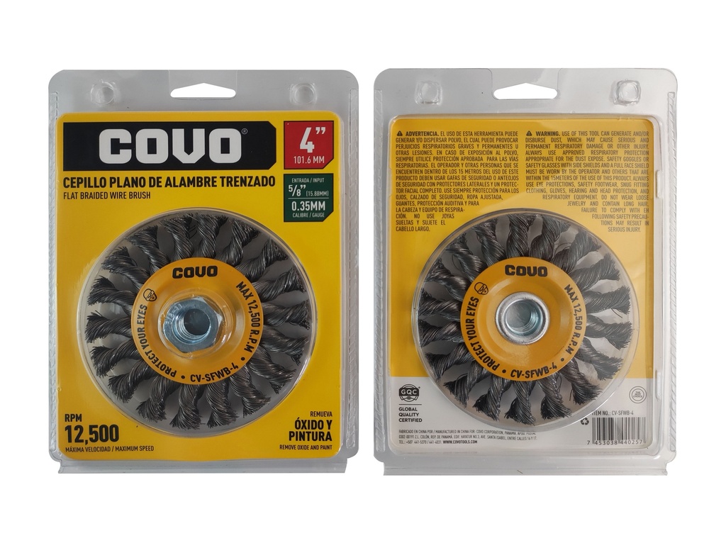 CEPILLO PLANO ALAMBRE TRENZADO 4" x 5/8 COVO 6-854