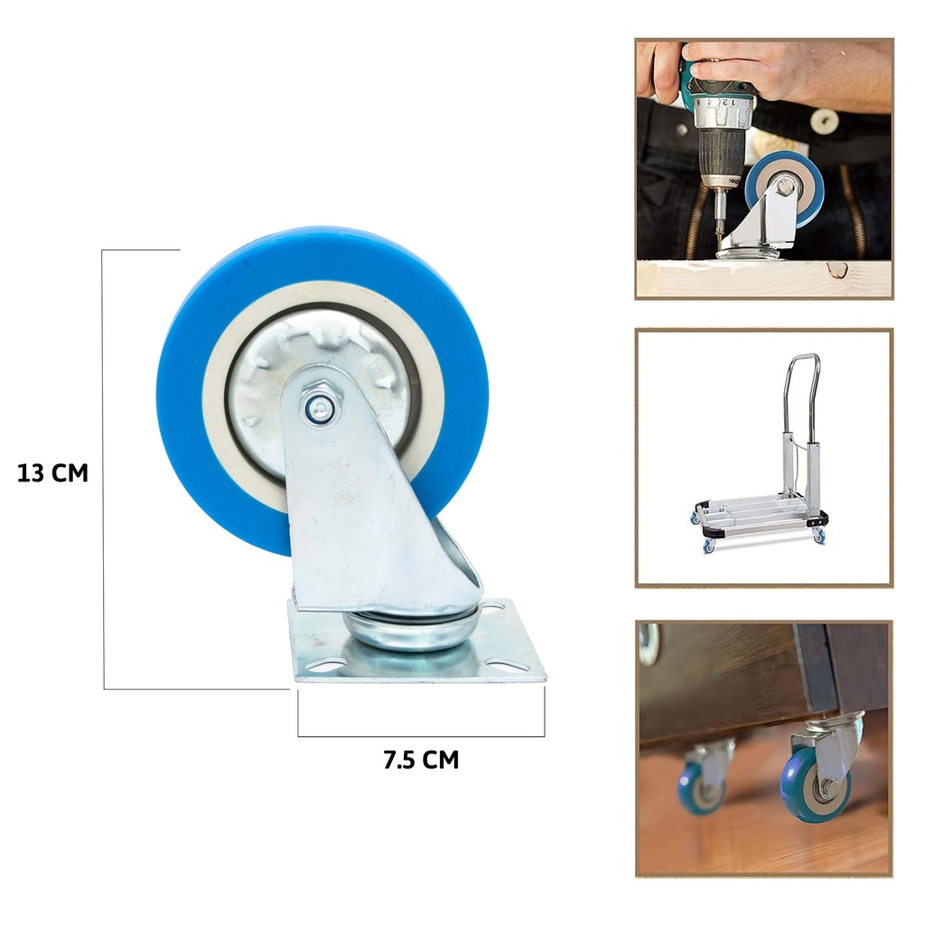 RUEDA GIRATORIA AZUL 4" x UNID SECURITY 6-862