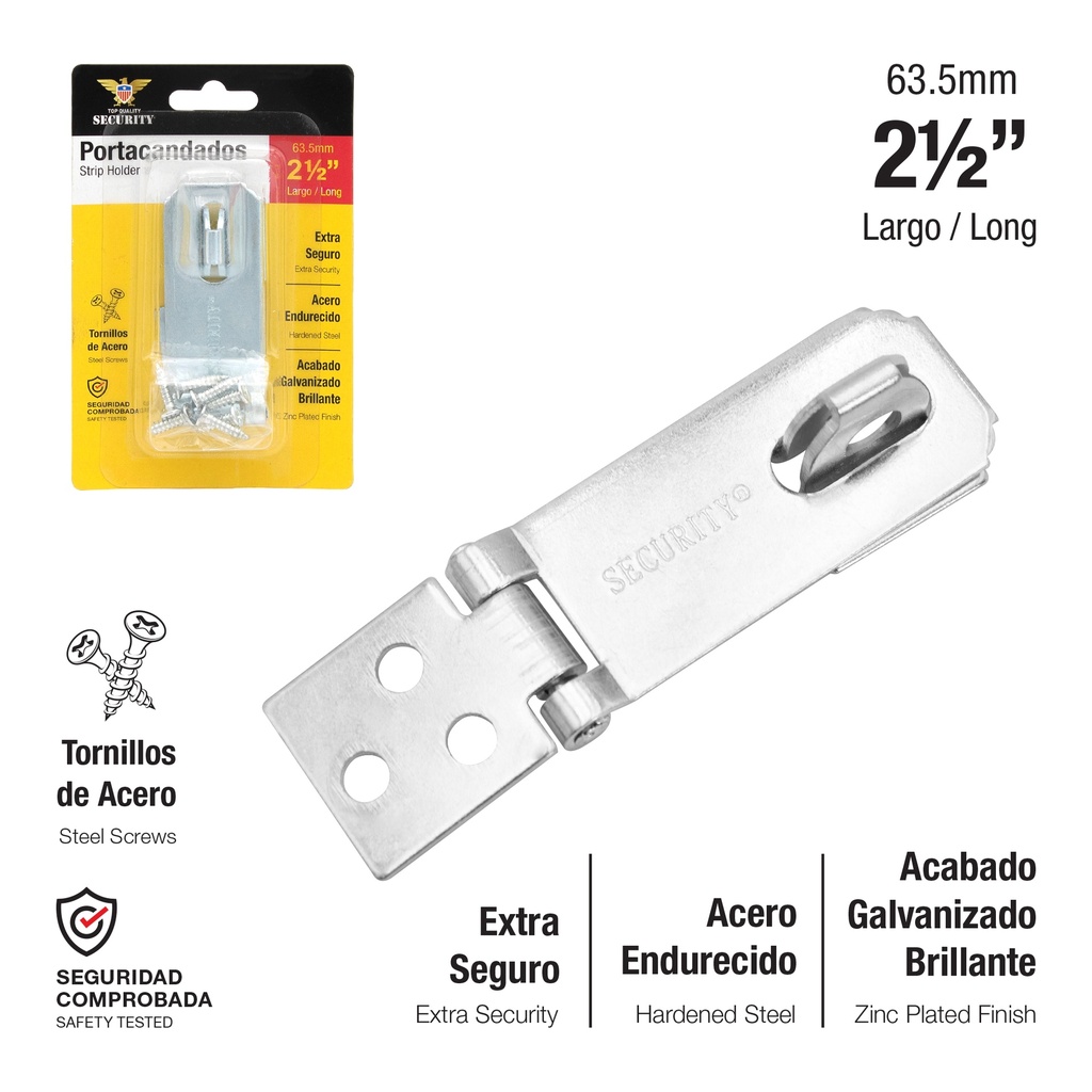 PORTACANDADO PLATA 2 1/2" 63mm SECURITY 6-870