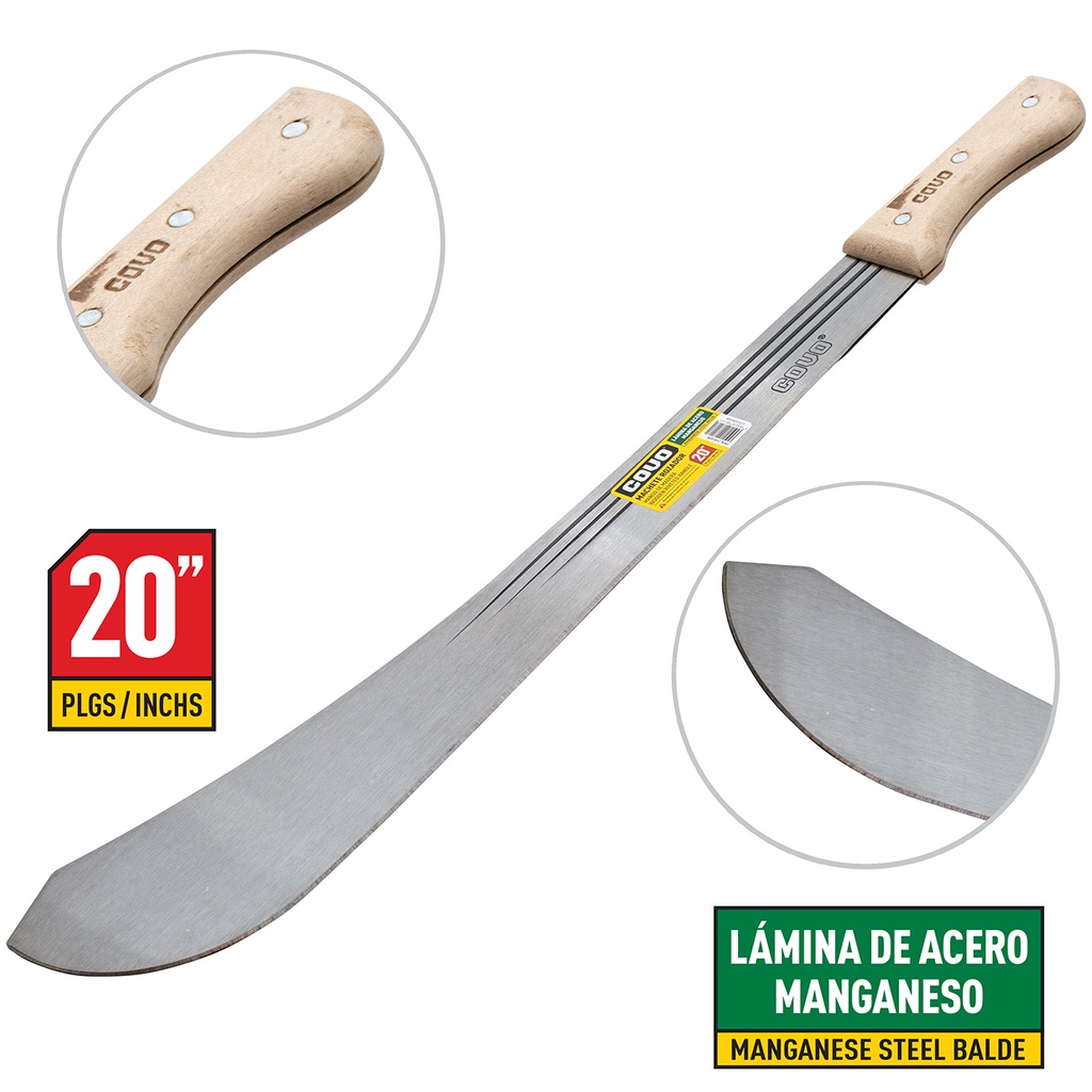 MACHETE ROZADOR 20" MANGO MADERA COVO 6-893