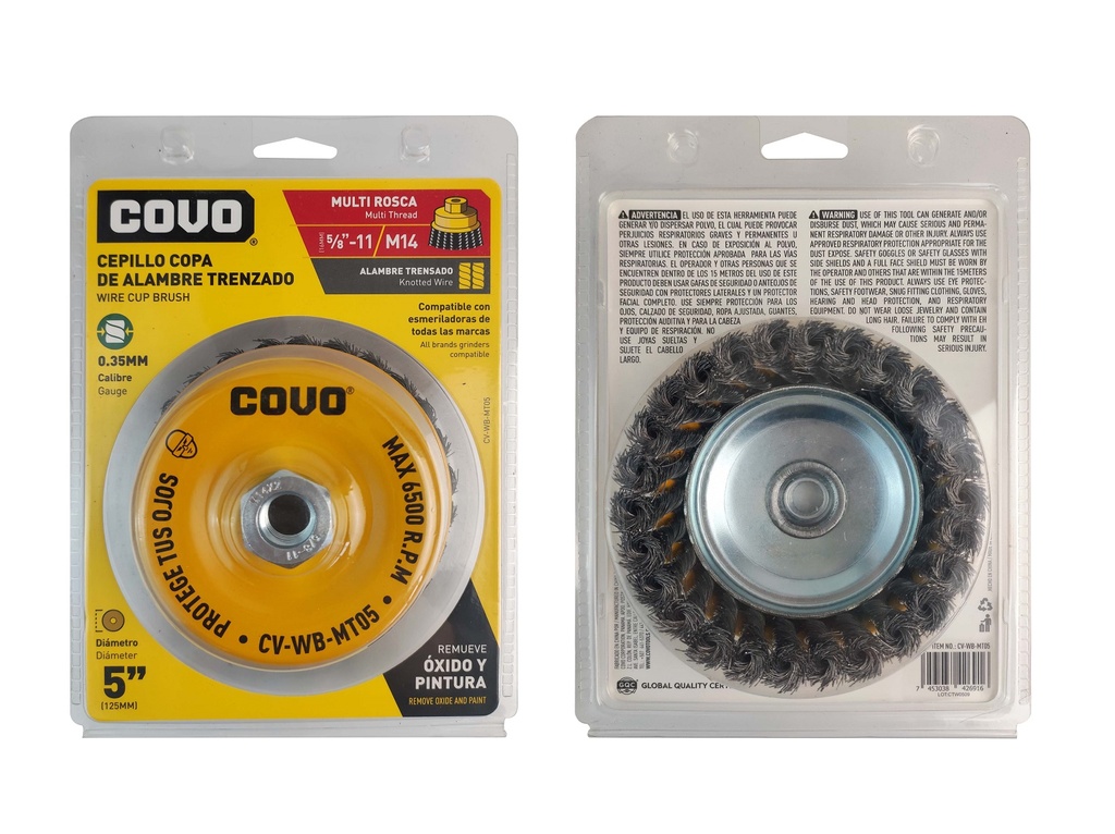 CEPILLO CIRC ALAMBRE TRENZ 5" MULTIROSCA COVO 6-899