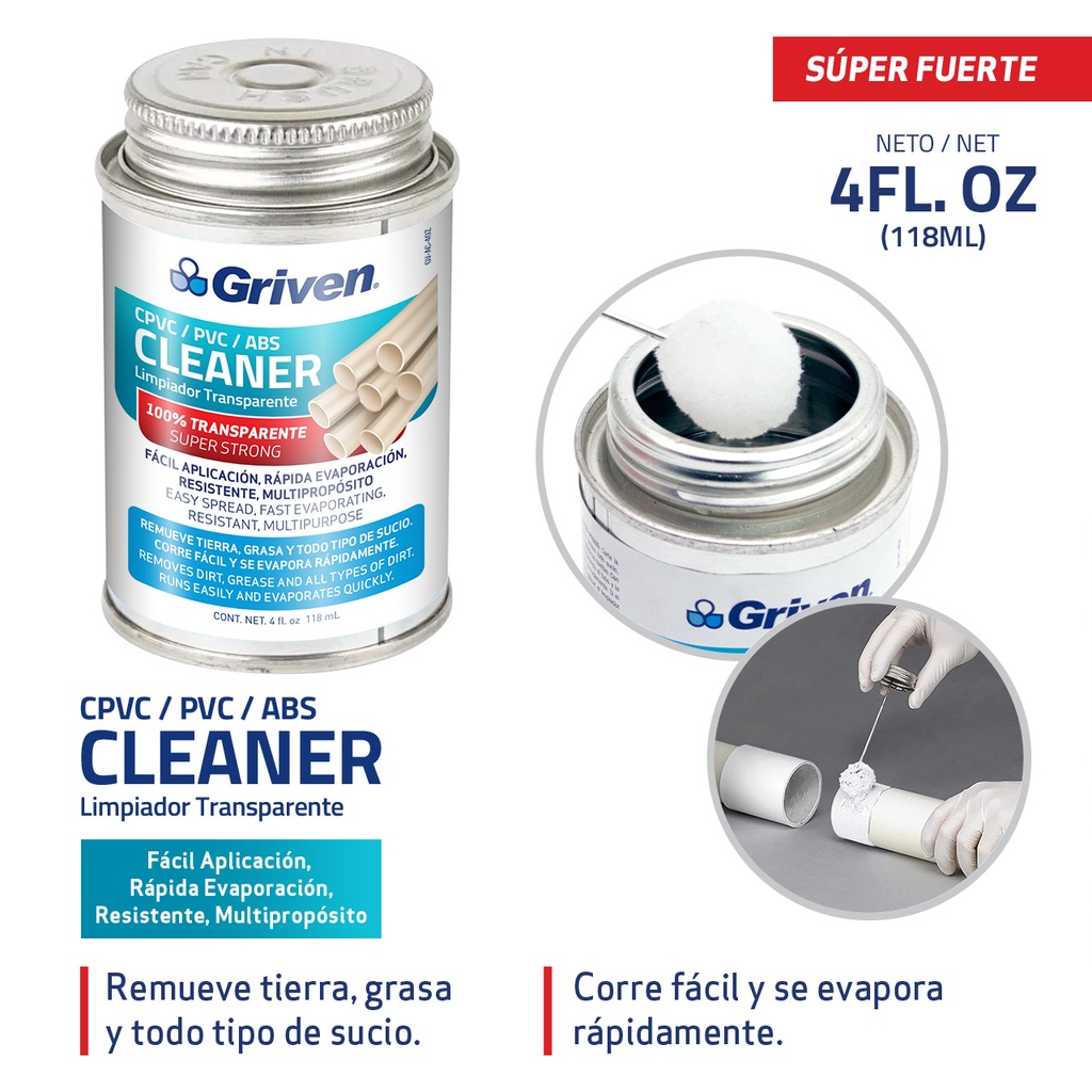 LIMPIADOR PVC 1/32 GRIVEN 118ml 6-902