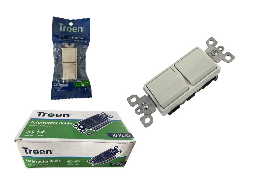 INTERRUPTOR DOBLE S/TAPA TROEN 6-925