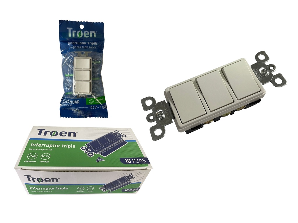 INTERRUPTOR TRIPLE S/TAPA TROEN 6-926