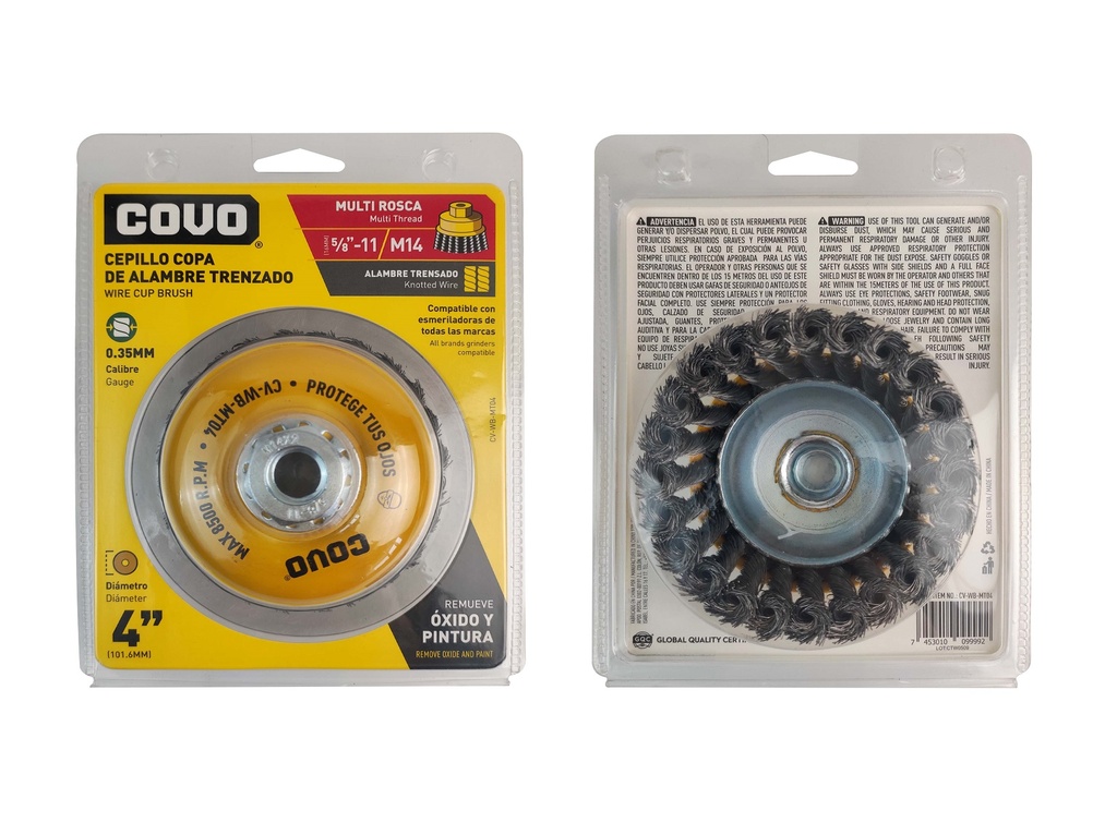 CEPILLO CIRC ALAMBRE TRENZ 4" MULTIROSCA COVO 6-968