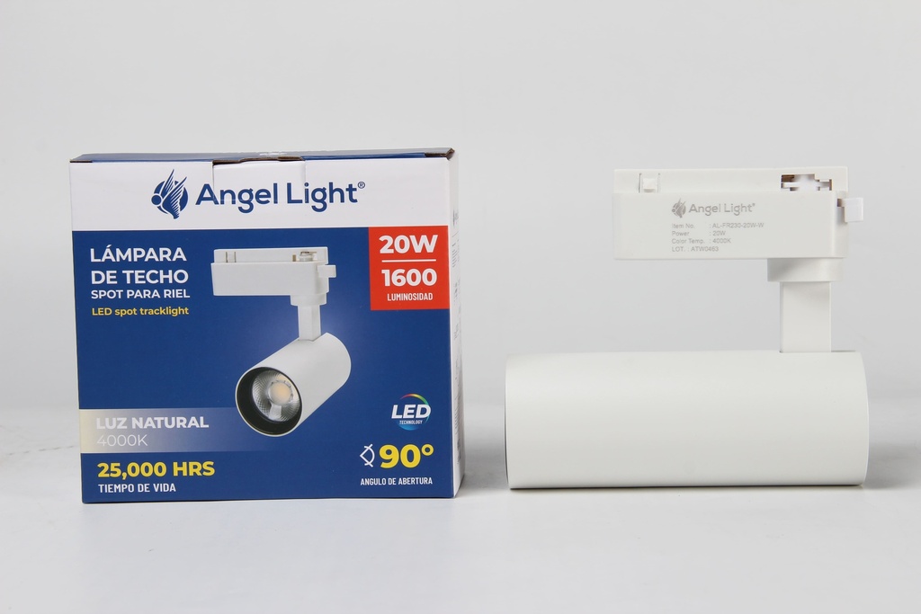 LAMPARA BLANCA P/RIEL x 20W ANGEL LIGHT 6-986