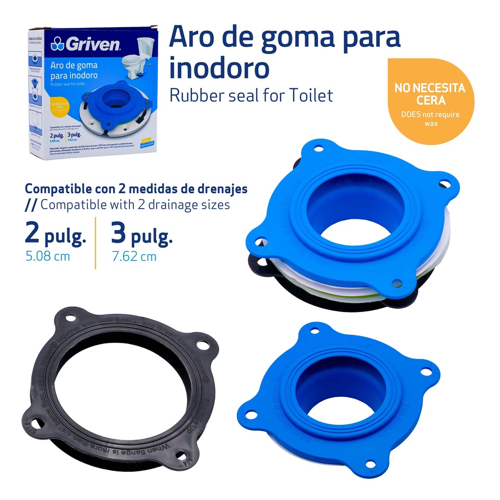 ARO DE GOMA INODORO  2" / 3" GRIVEN 9-765