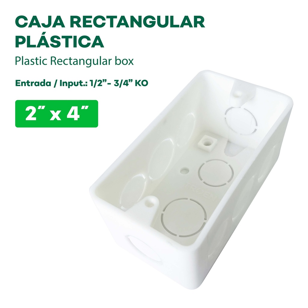 CAJETIN RECTANGULAR COMB PLASTICO 4x2 TROEN 9-971
