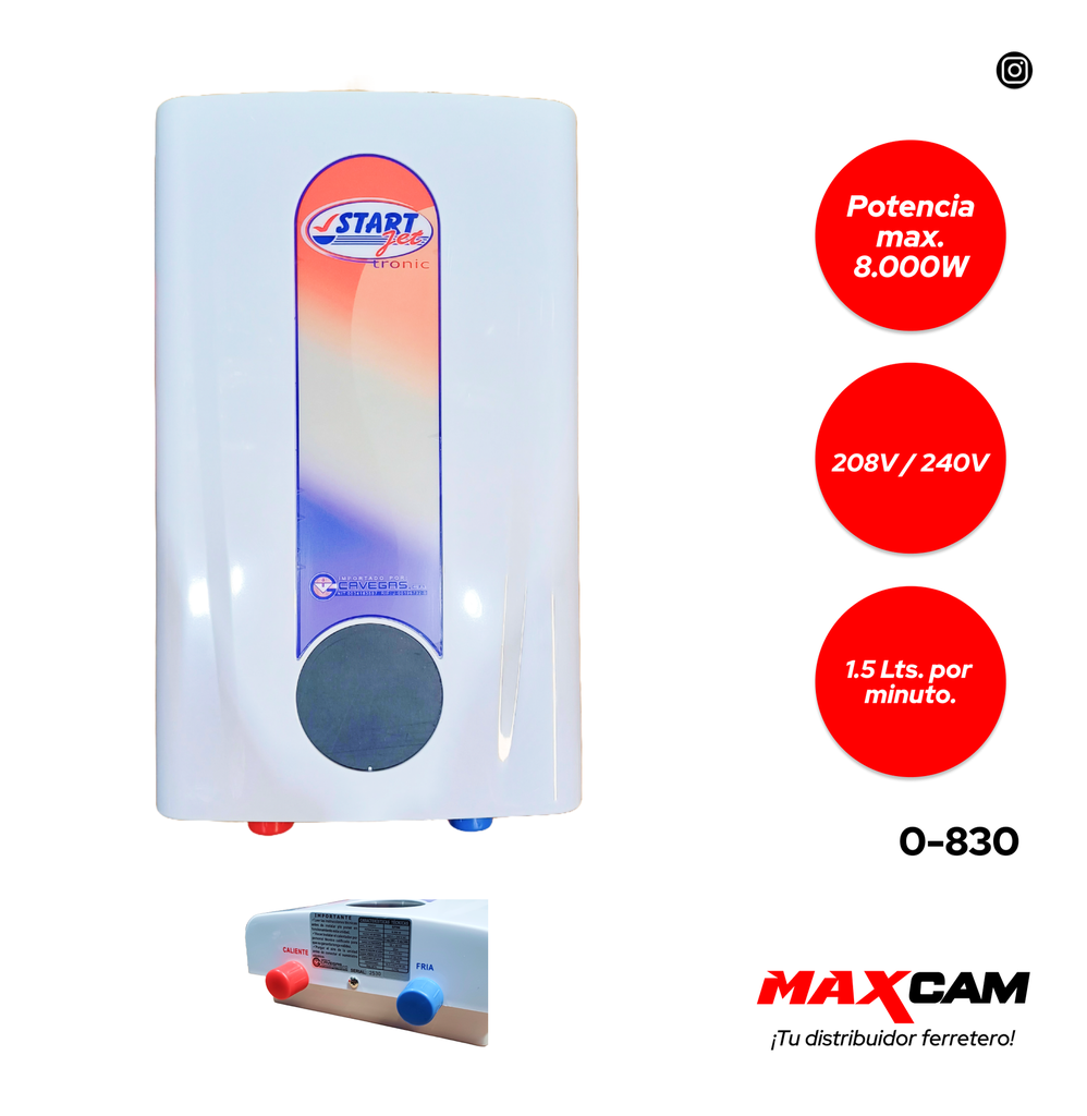 CALENTADOR ELECTRICO 8K STARJET TRONIC 0-830