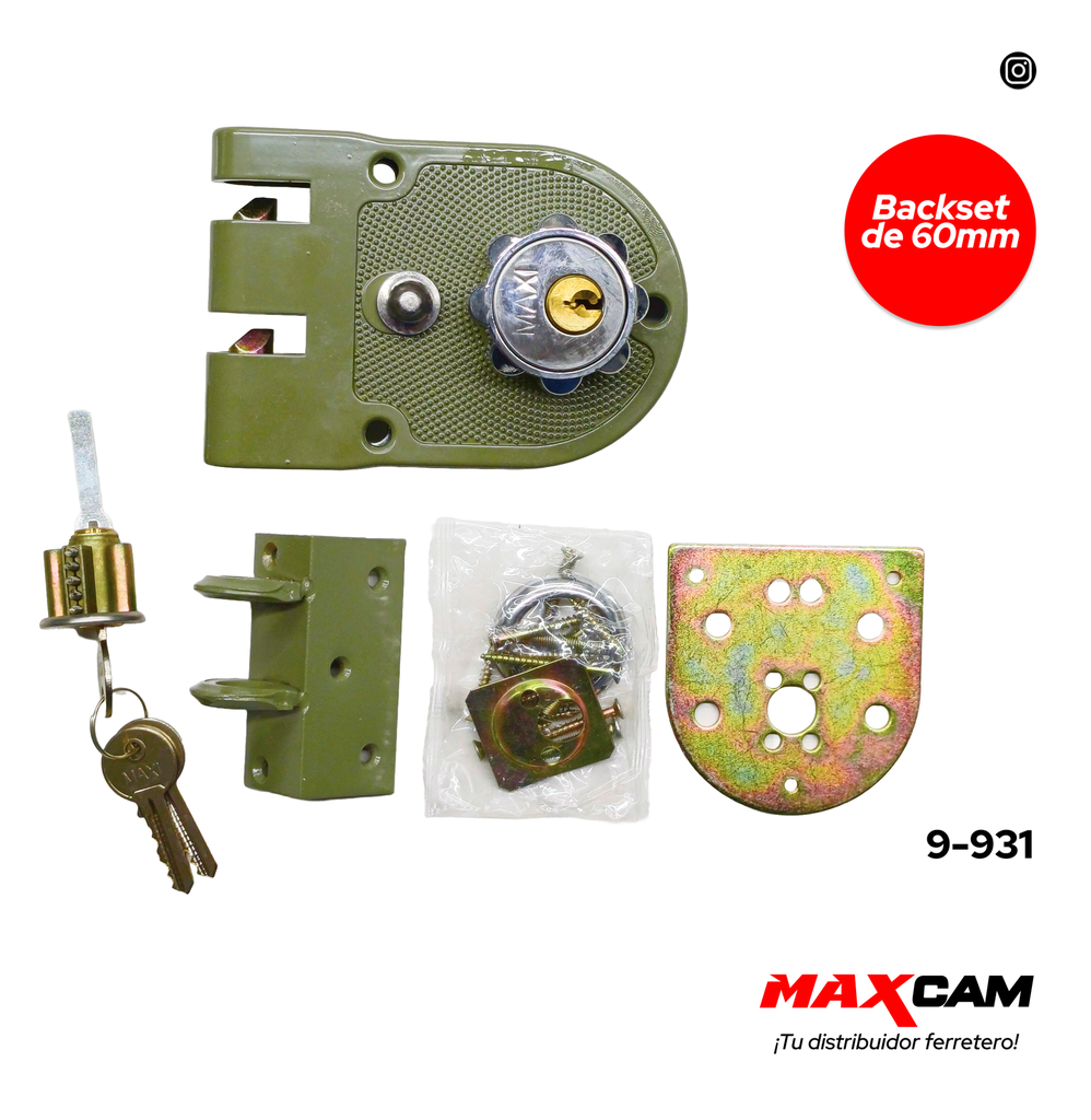 CERRADURA DIENTE PERRO CILINDRO SUELTO MAX LOCK 9-931
