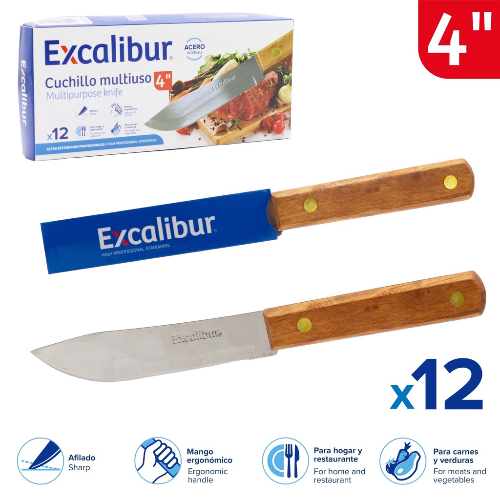 CUCHILLO MULTIUSO 4" EXCALIBUR 10-216