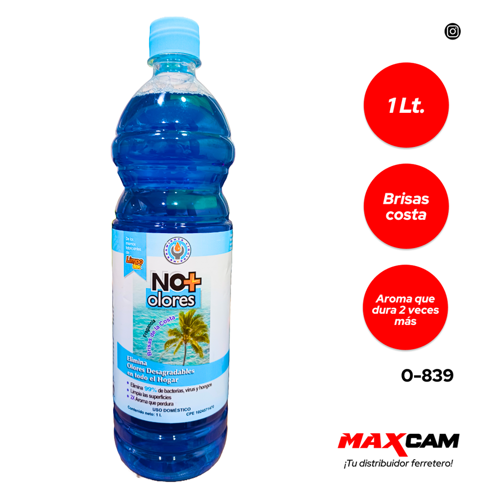 DESINFECTANTE NO + OLORES BRISAS COSTA 1 L DISORCA 0-839