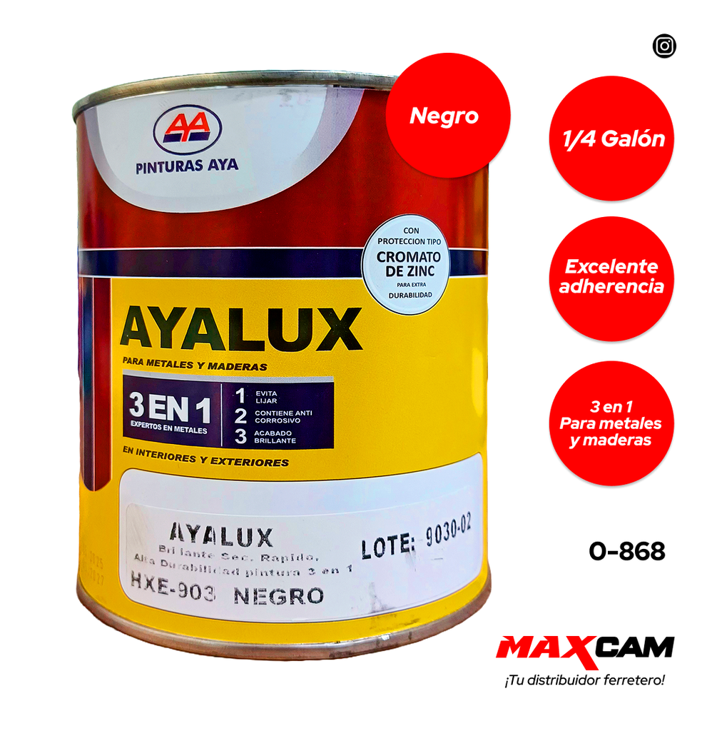 [0-868] FONDO NEGRO 3 EN 1 x 1/4 AYA 0-868