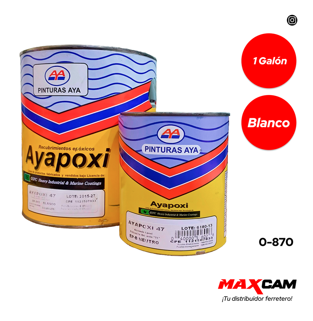 [0-870] KIT ESMALTE EPOXI BLANCO AYA 0-870