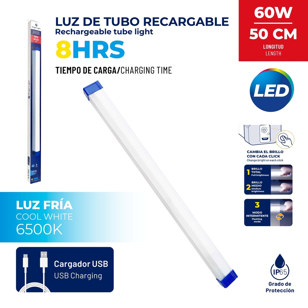 LAMPARA LED RECARGABLE 60W ANGEL LIGHT 10-238