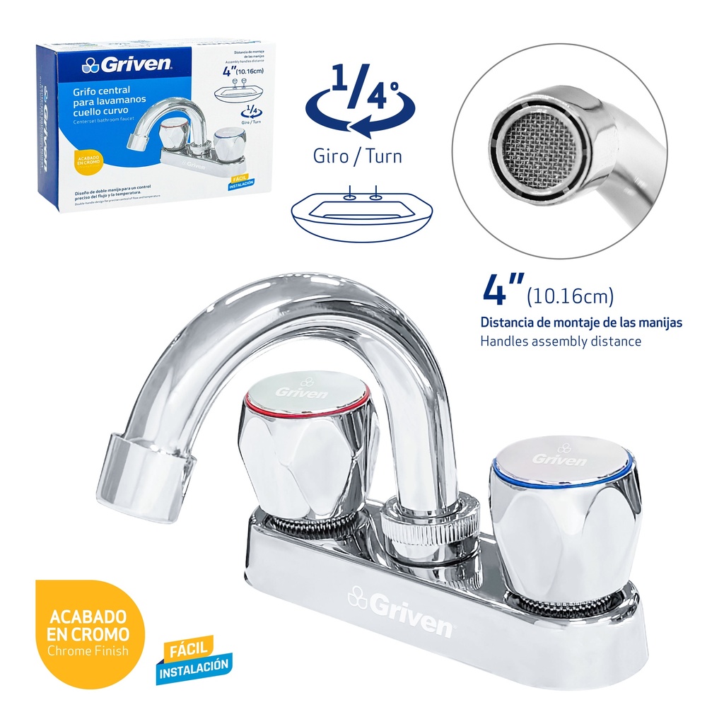 LLAVE LAVAMANO DOBLE METALICA GRIVEN 9-741