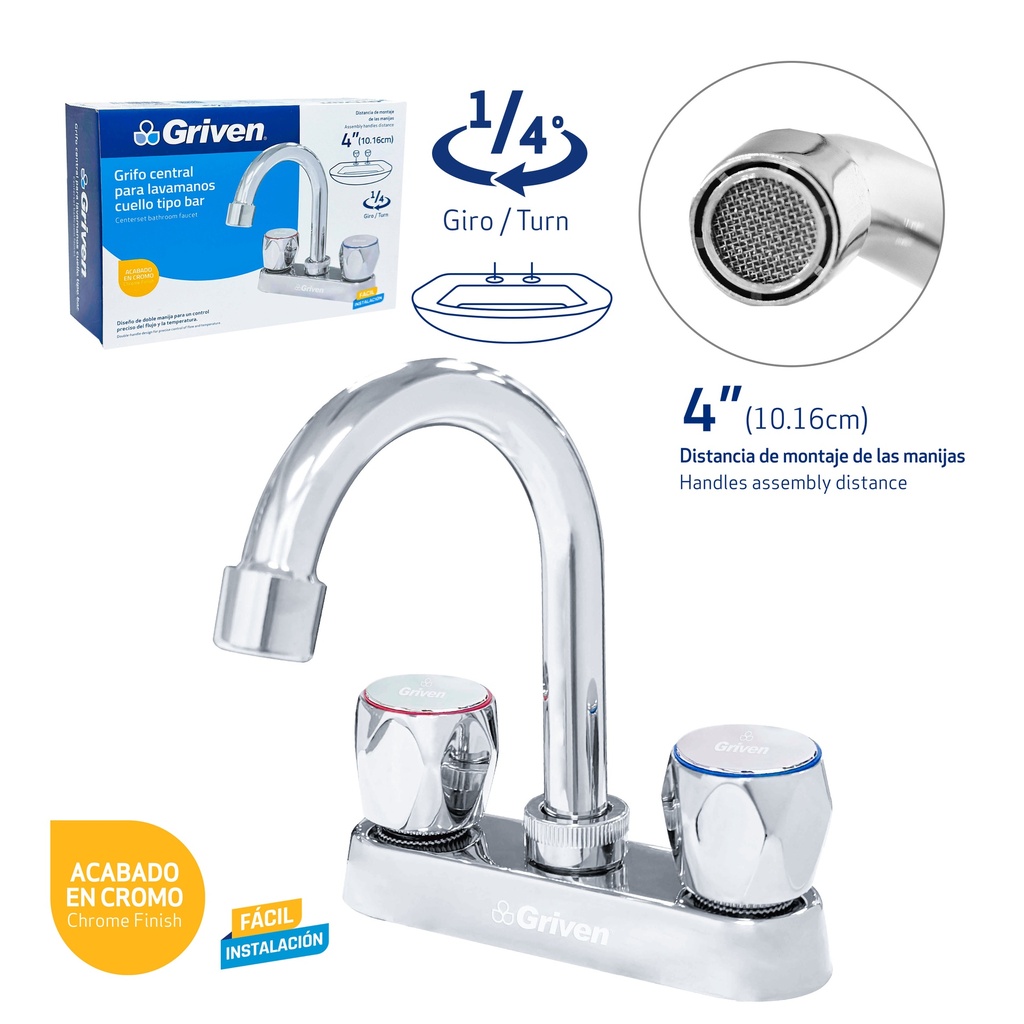 LLAVE LAVAMANO DOBLE METALICA GRIVEN 9-742