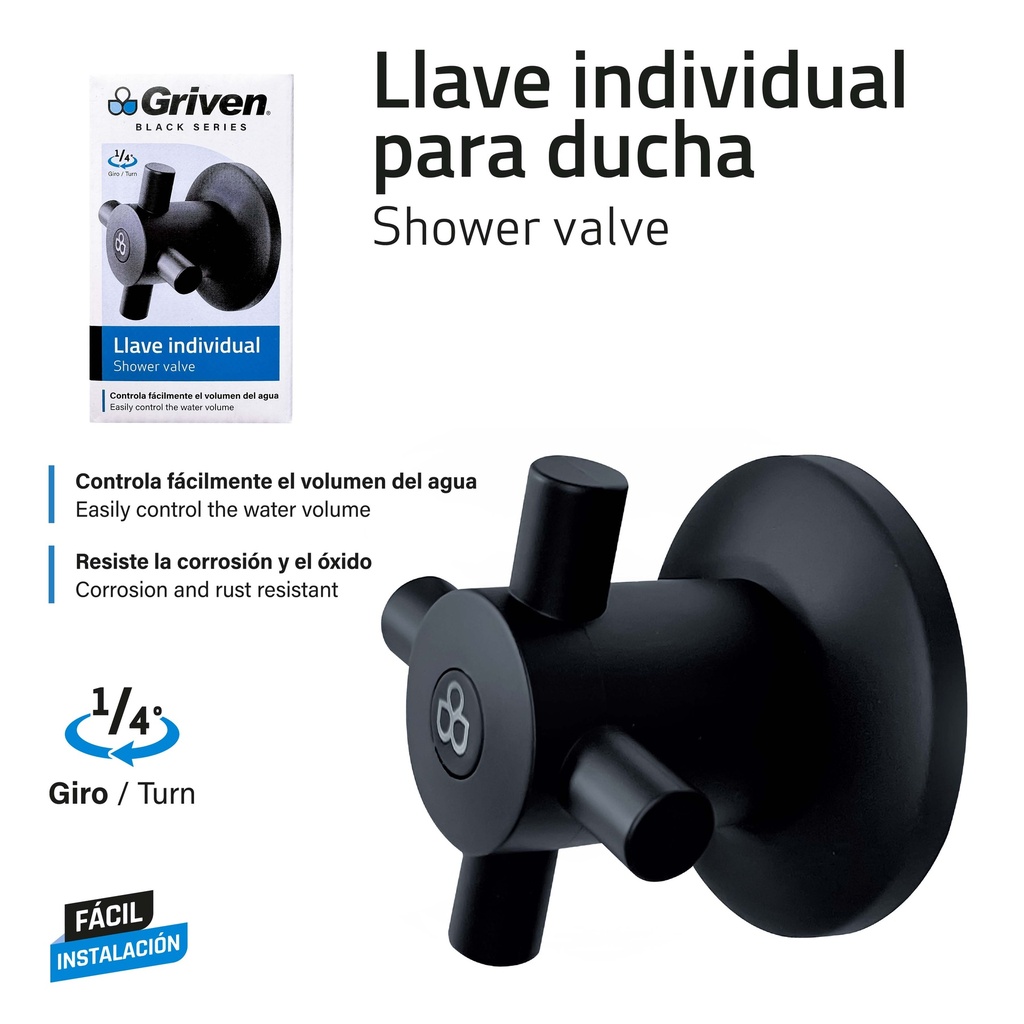 LLAVE P/DUCHA INDIVIDUAL GRIVEN BLACK 9-837
