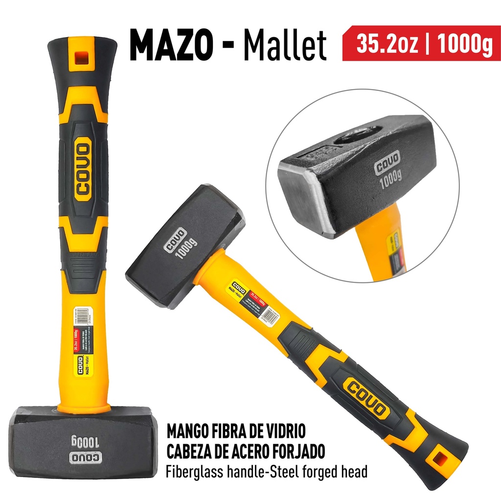 MAZO HIERRO M/FIBRA DE VIDRIO 1000 GR COVO 9-752