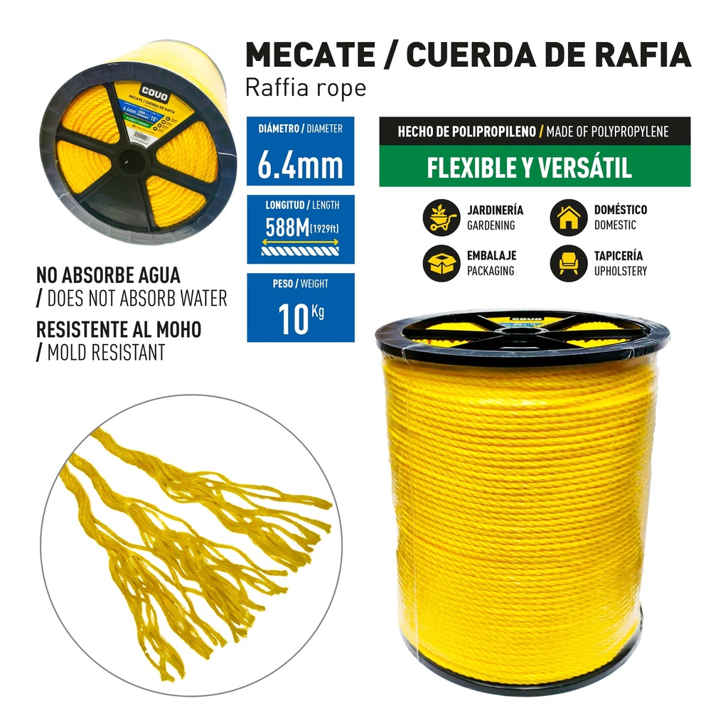 MECATE AMAR RAFIA 1/4 x 10 KG COVO 10-007