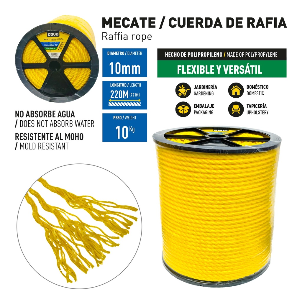 MECATE AMAR RAFIA 3/8 x 10 KG COVO 10-009
