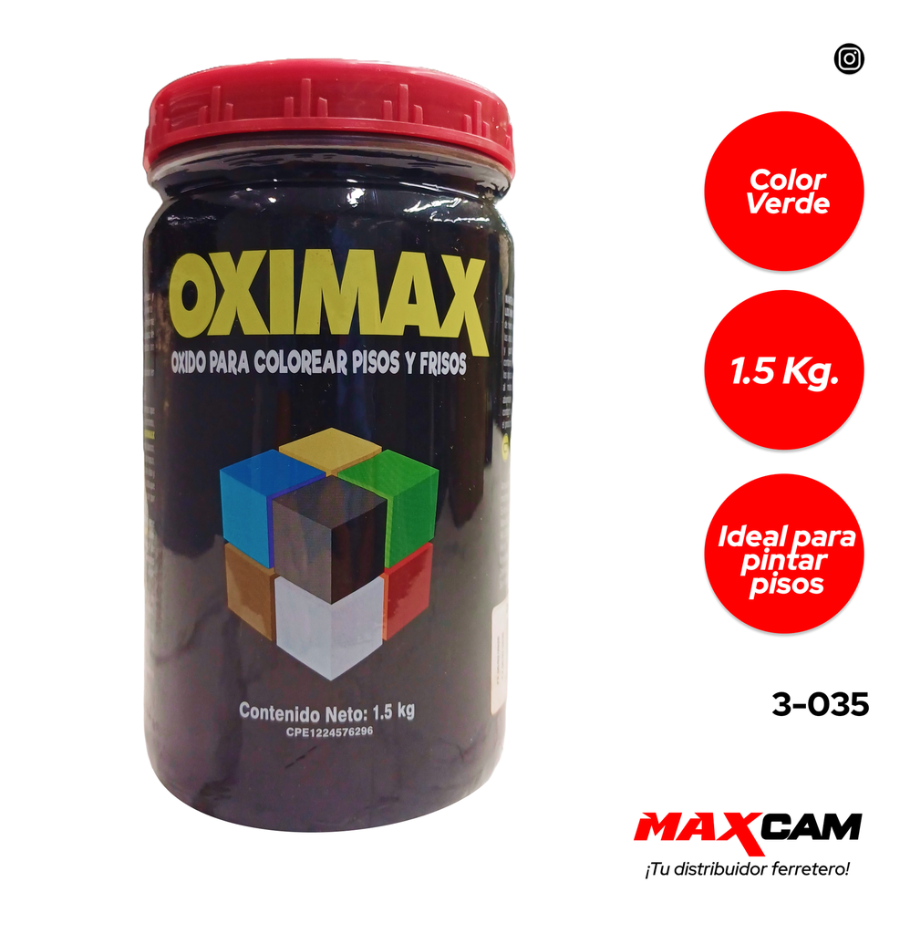 OXIDO P/PISO VERDE 1,5 KG OXIMAX 3-035