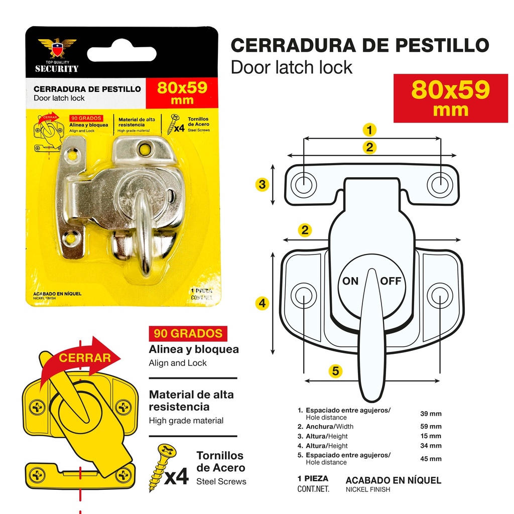 PASADOR MARIPOSA BRONCE SECURITY 9-802