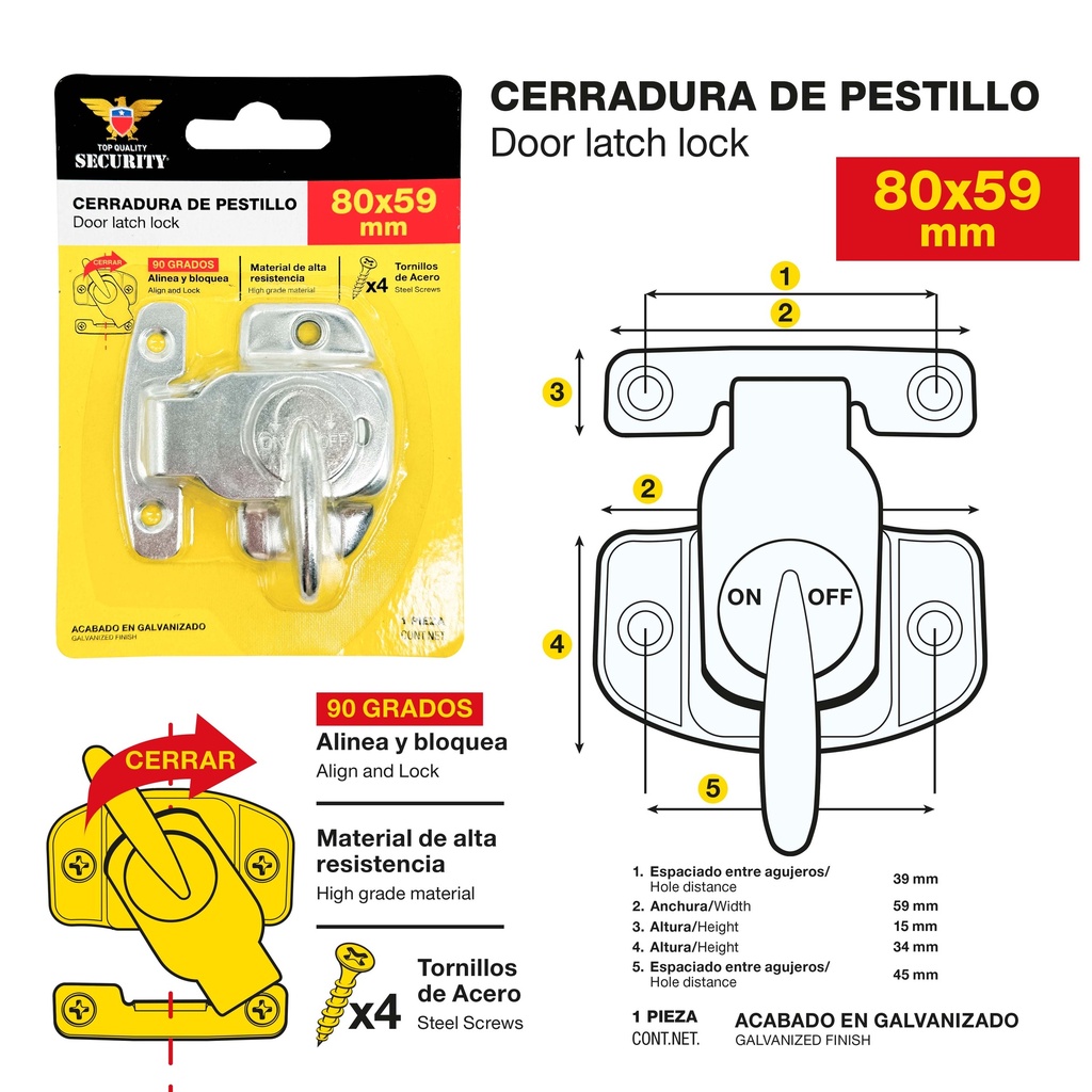 PASADOR MARIPOSA PLATA SECURITY 9-804