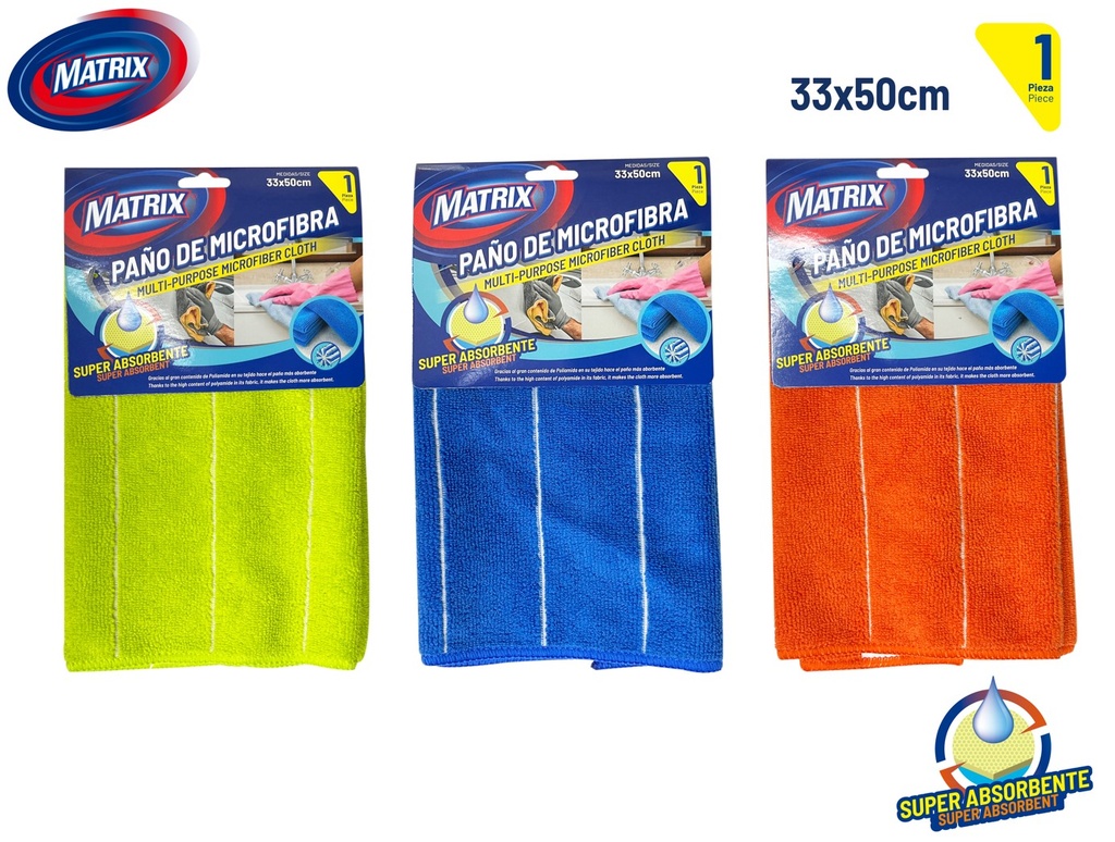 PAÑO SUPER ABSORBENTE x 1 UNID 30x50CM MATRIX 10-184