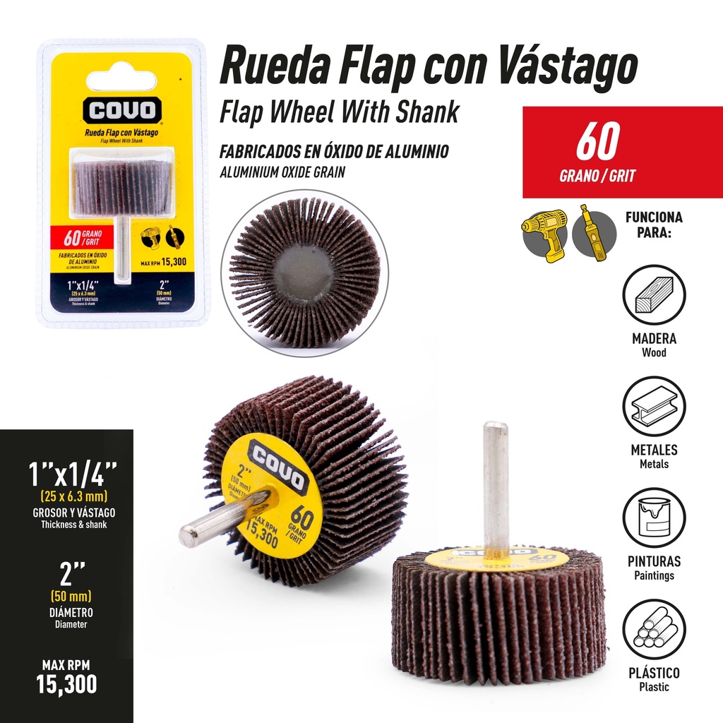 RUEDA FLAP GRANO 60 2" COVO 9-829
