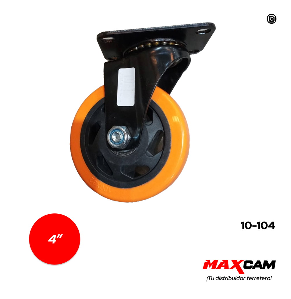 RUEDA GIRATORIA NARANJA 4" x UNID SACO 10-104