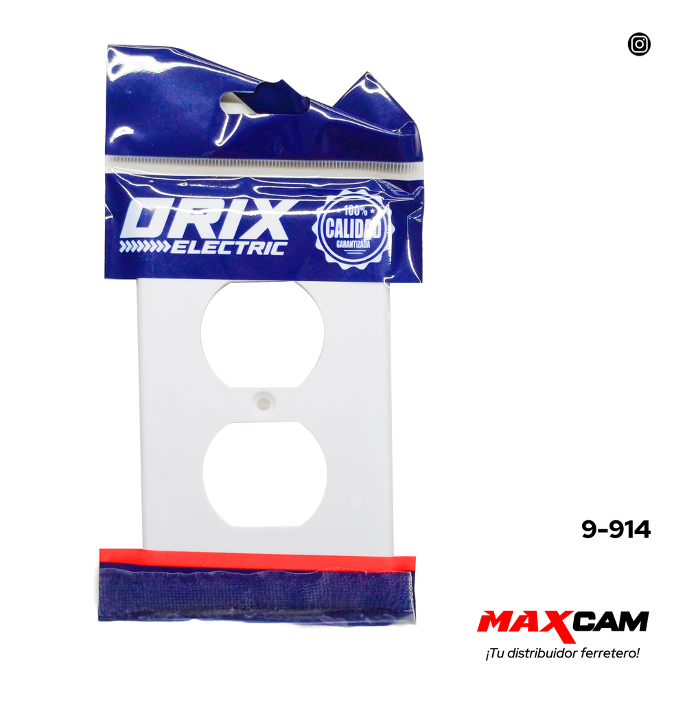 TAPA P/TOMA DOBLE 270 BLANCA ORIX 9-914