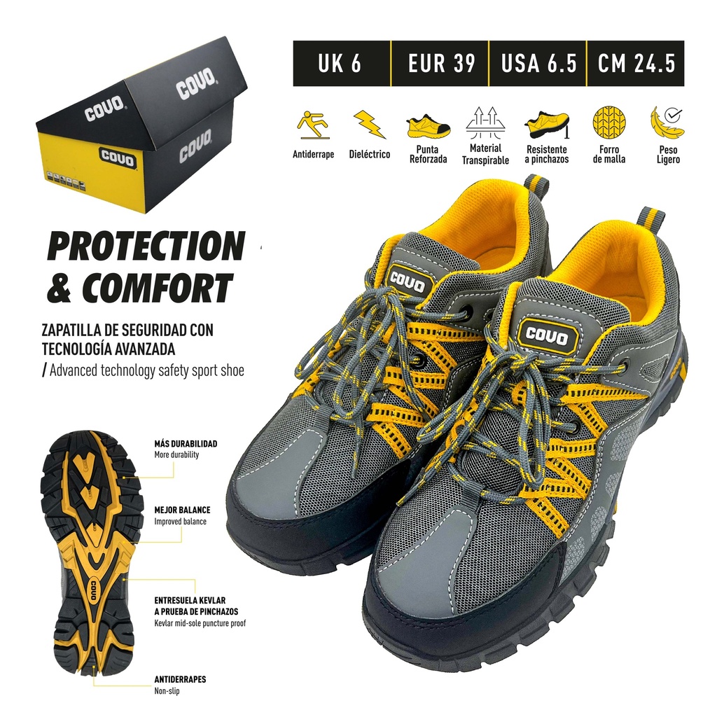 ZAPATO DE SEGURIDAD N 39 COVO 9-998