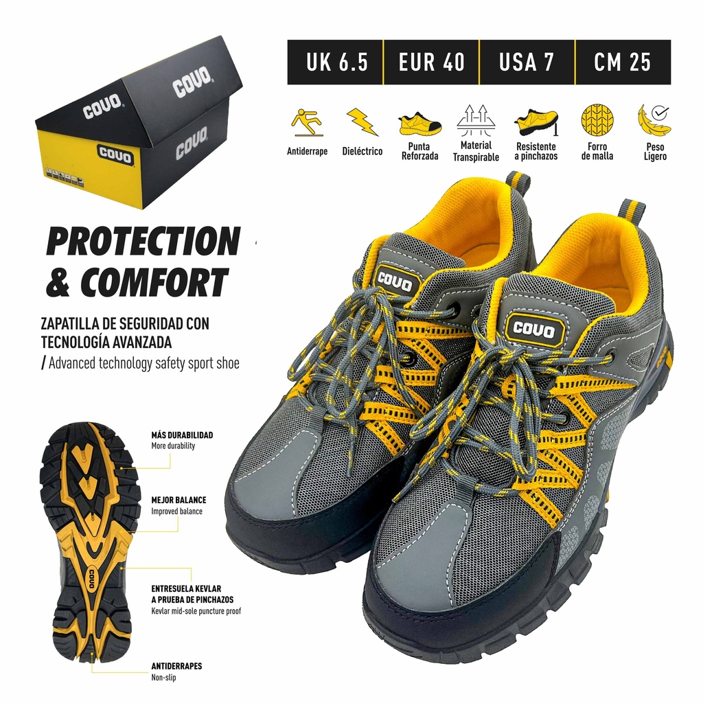 ZAPATO DE SEGURIDAD N 40 COVO 10-001